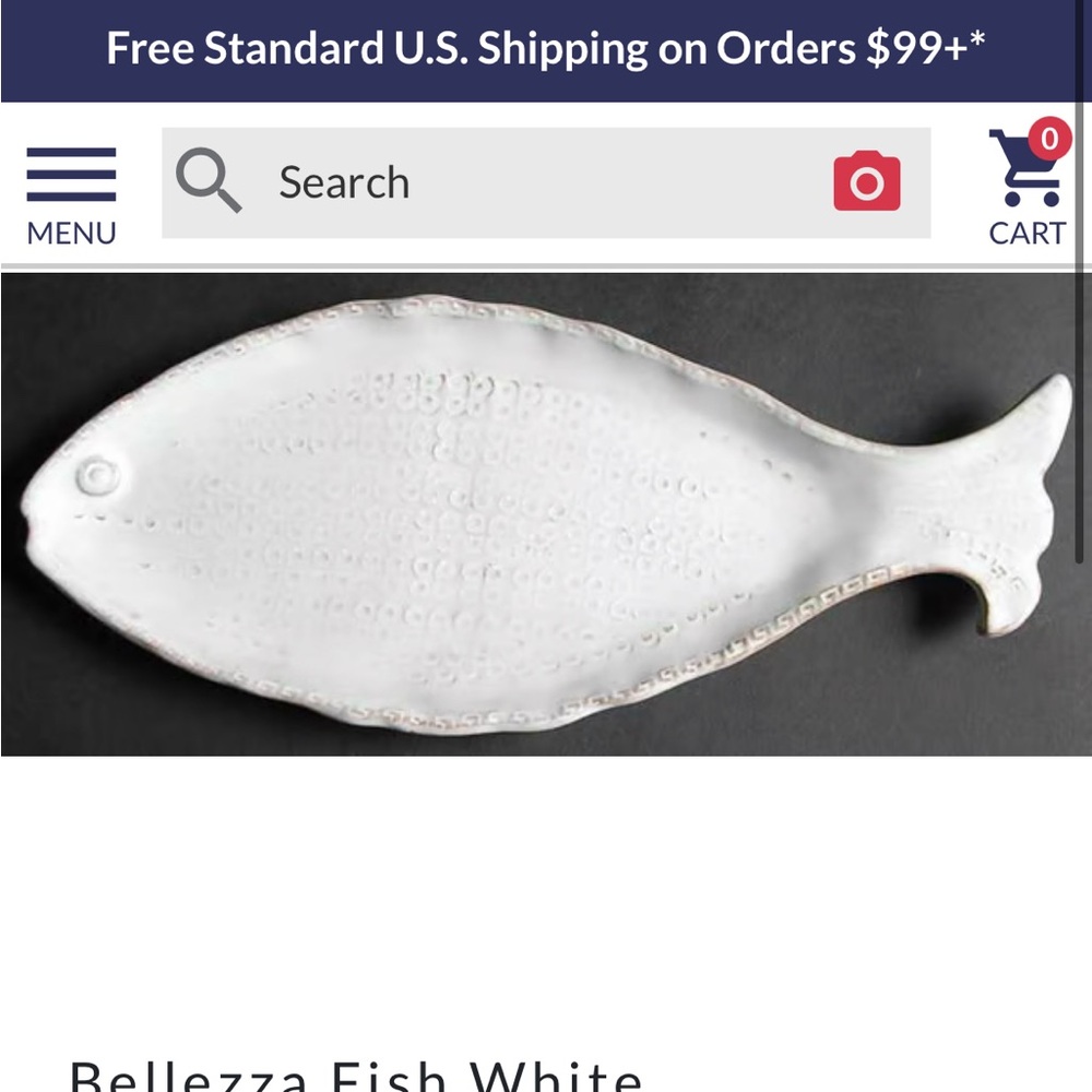 Vietri White Bellezza Fish Serveware